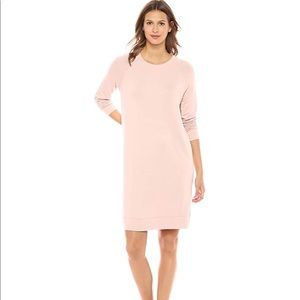 Blush pink sweatshirt dress